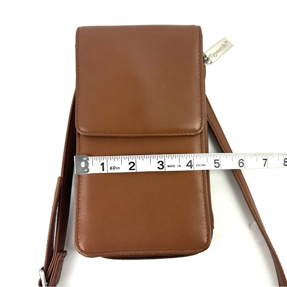 Tignanello Crossbody Wallet Brown‎ Tan Organizer Travel Handbag Purse NEW